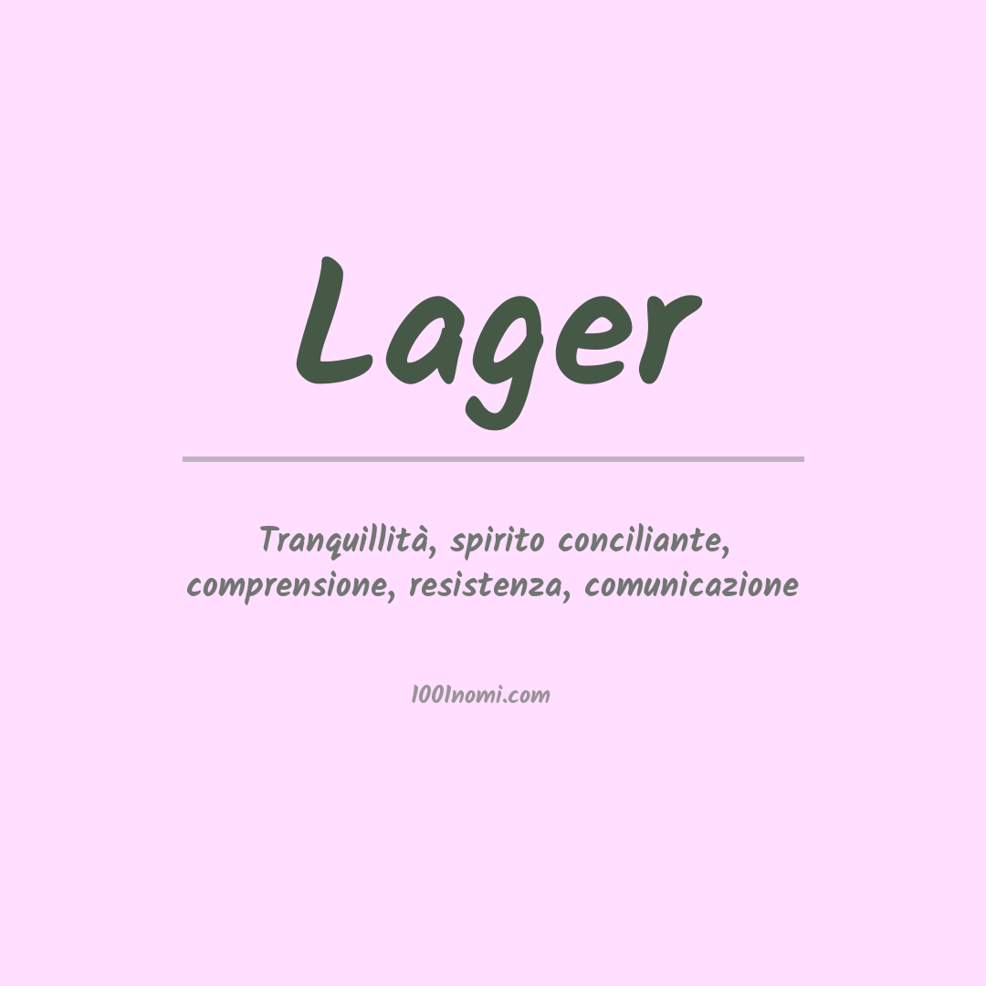 Significato del nome Lager