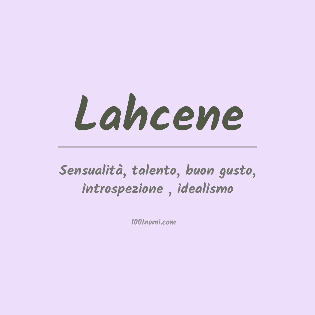 Significato del nome Lahcene