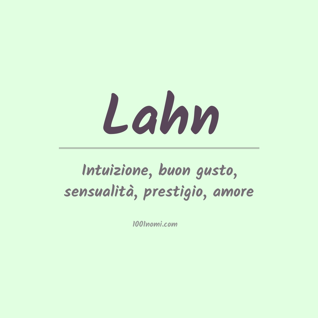 Significato del nome Lahn