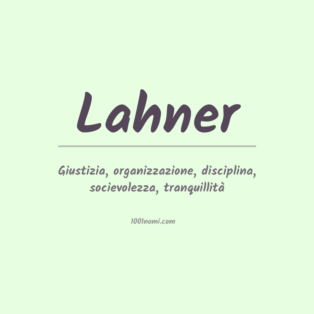 Significato del nome Lahner