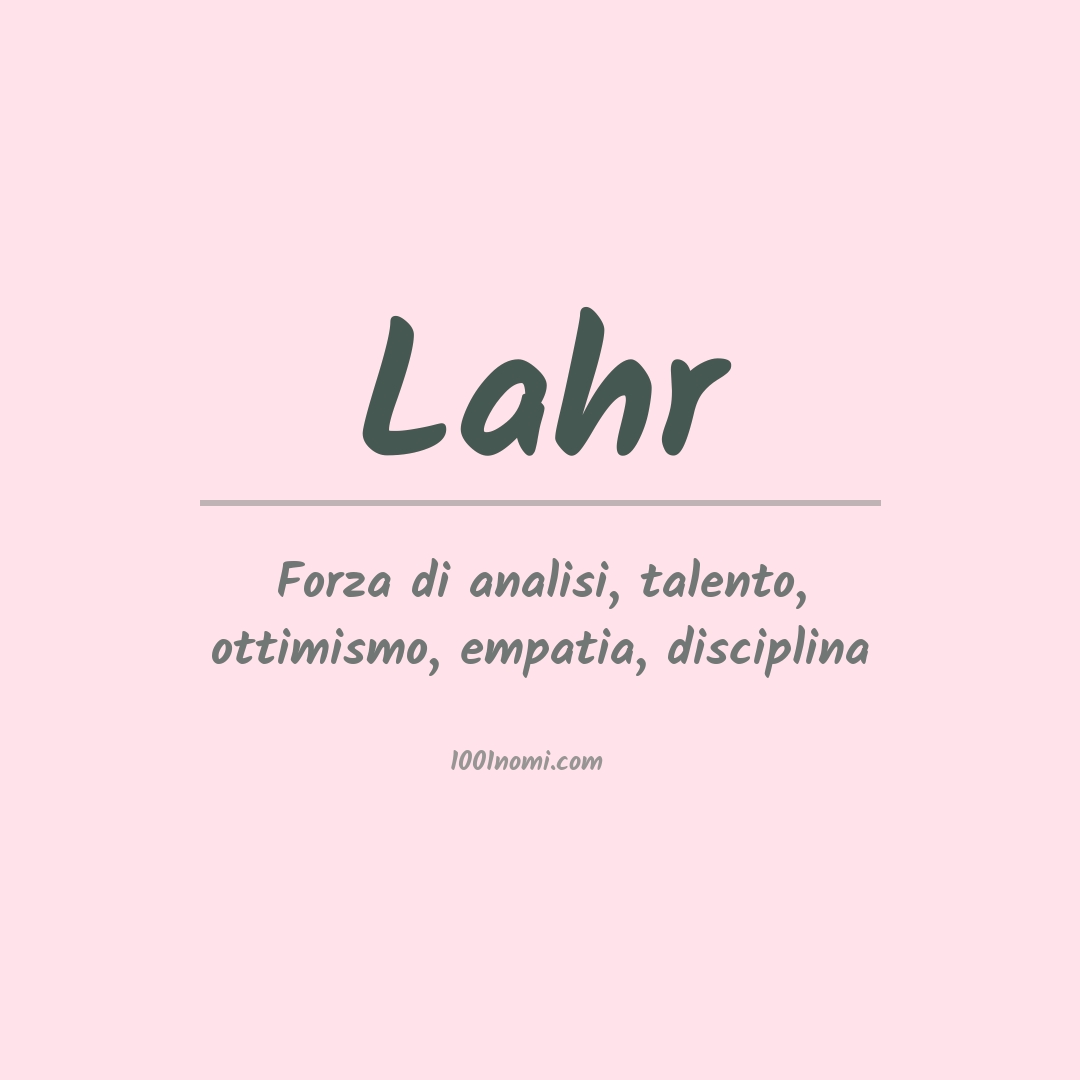 Significato del nome Lahr