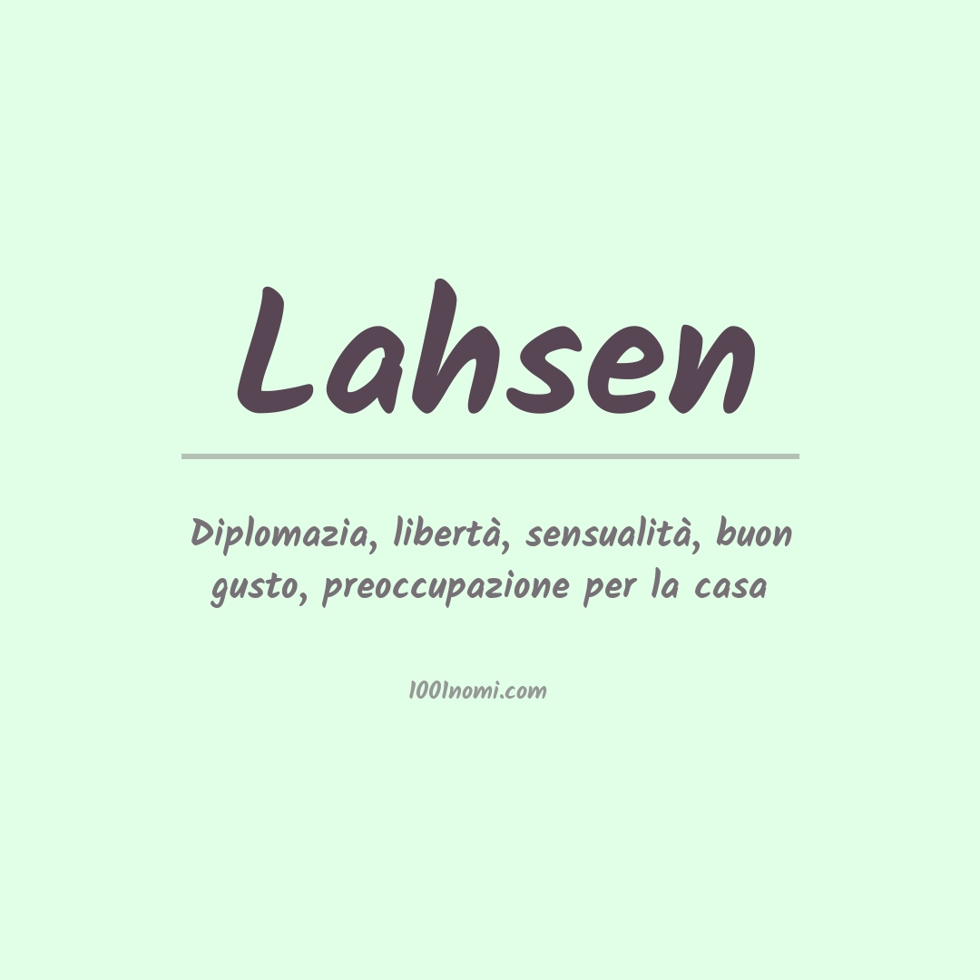 Significato del nome Lahsen