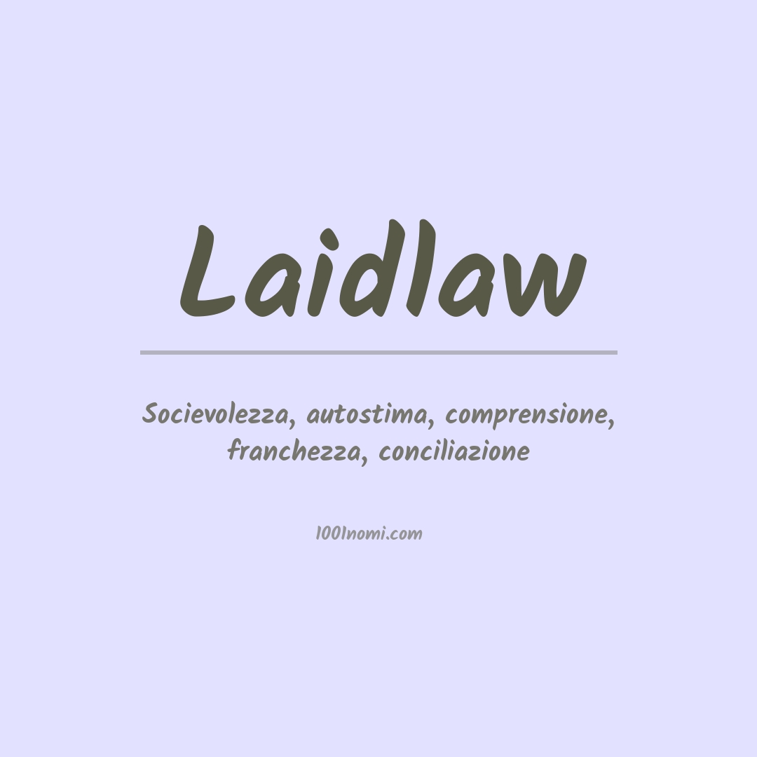 Significato del nome Laidlaw