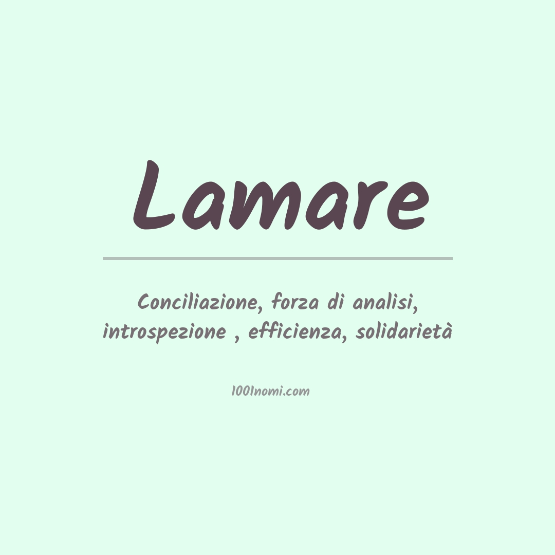 Significato del nome Lamare Significato del nome Lamare