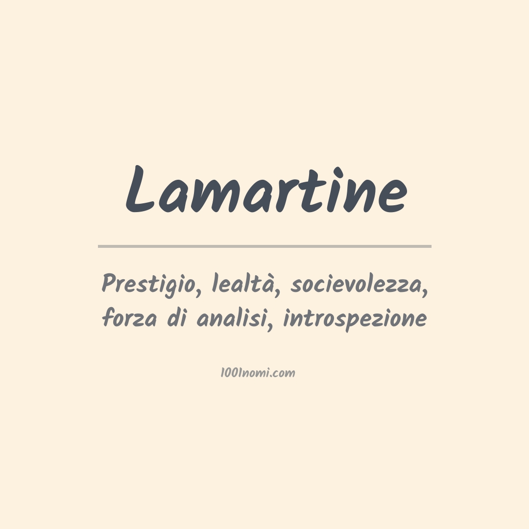 Significato del nome Lamartine