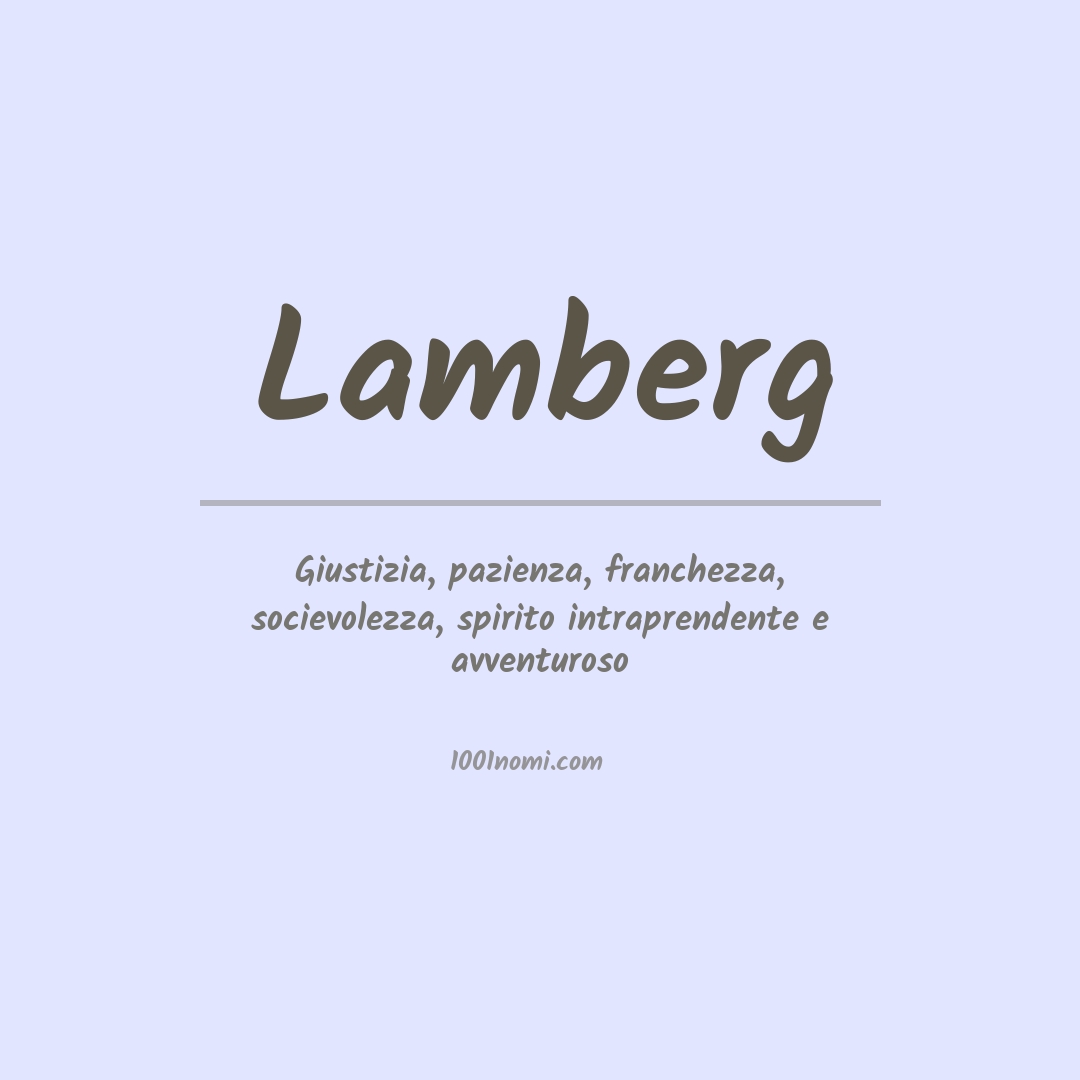 Significato del nome Lamberg