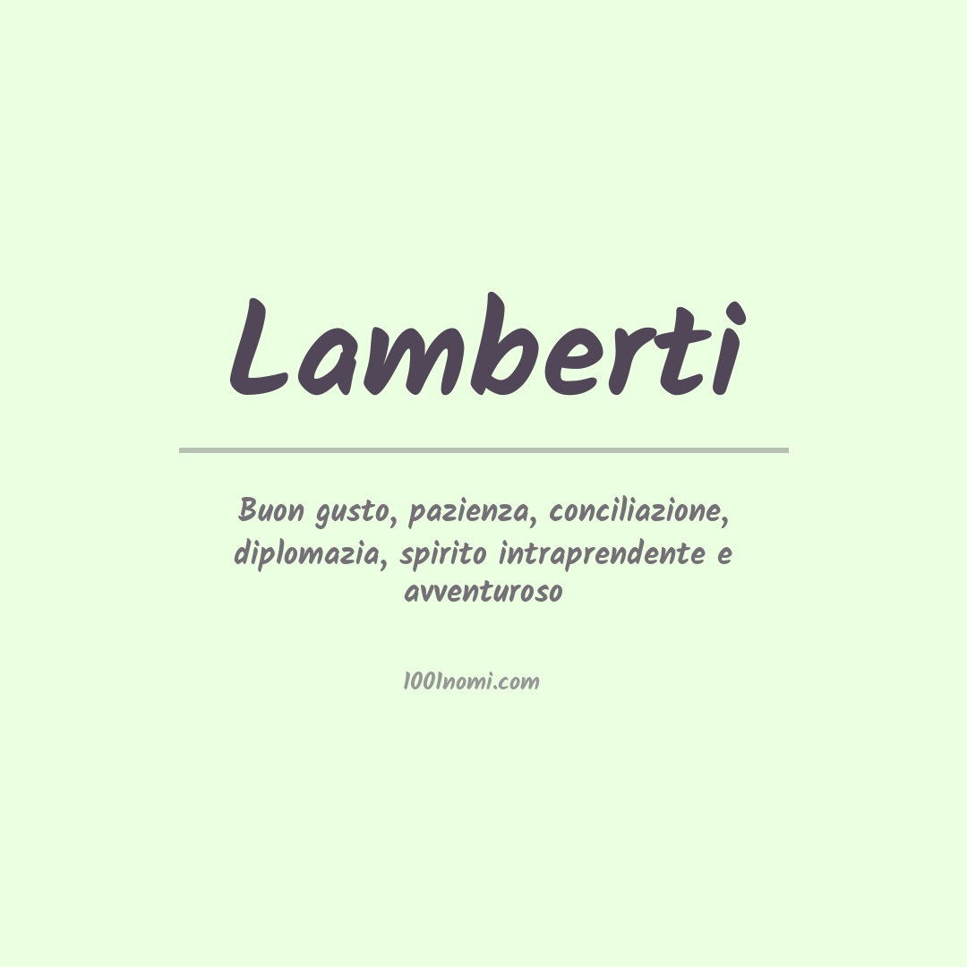 Significato del nome Lamberti