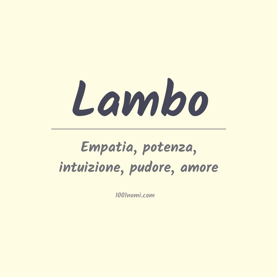 Significato del nome Lambo