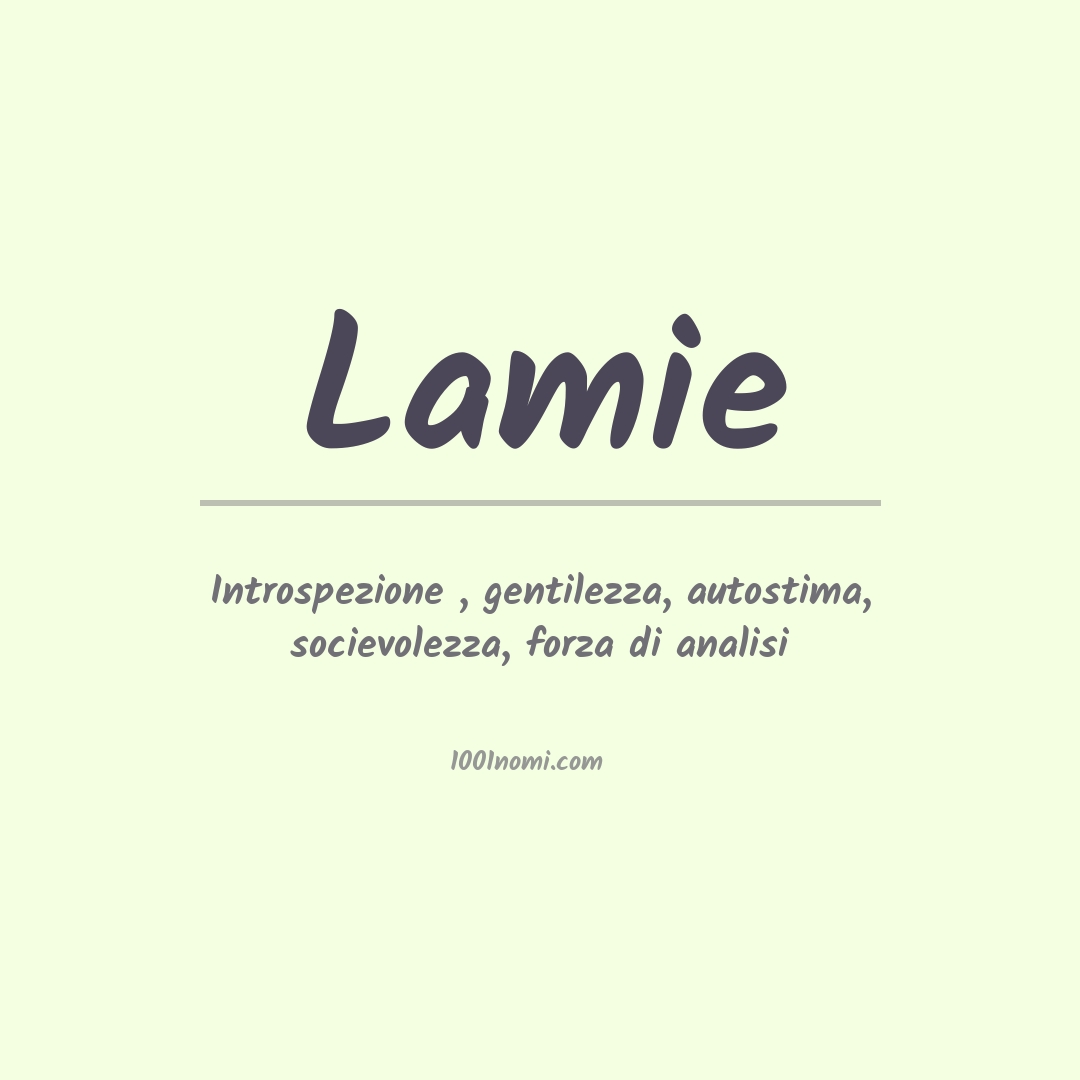 Significato del nome Lamie