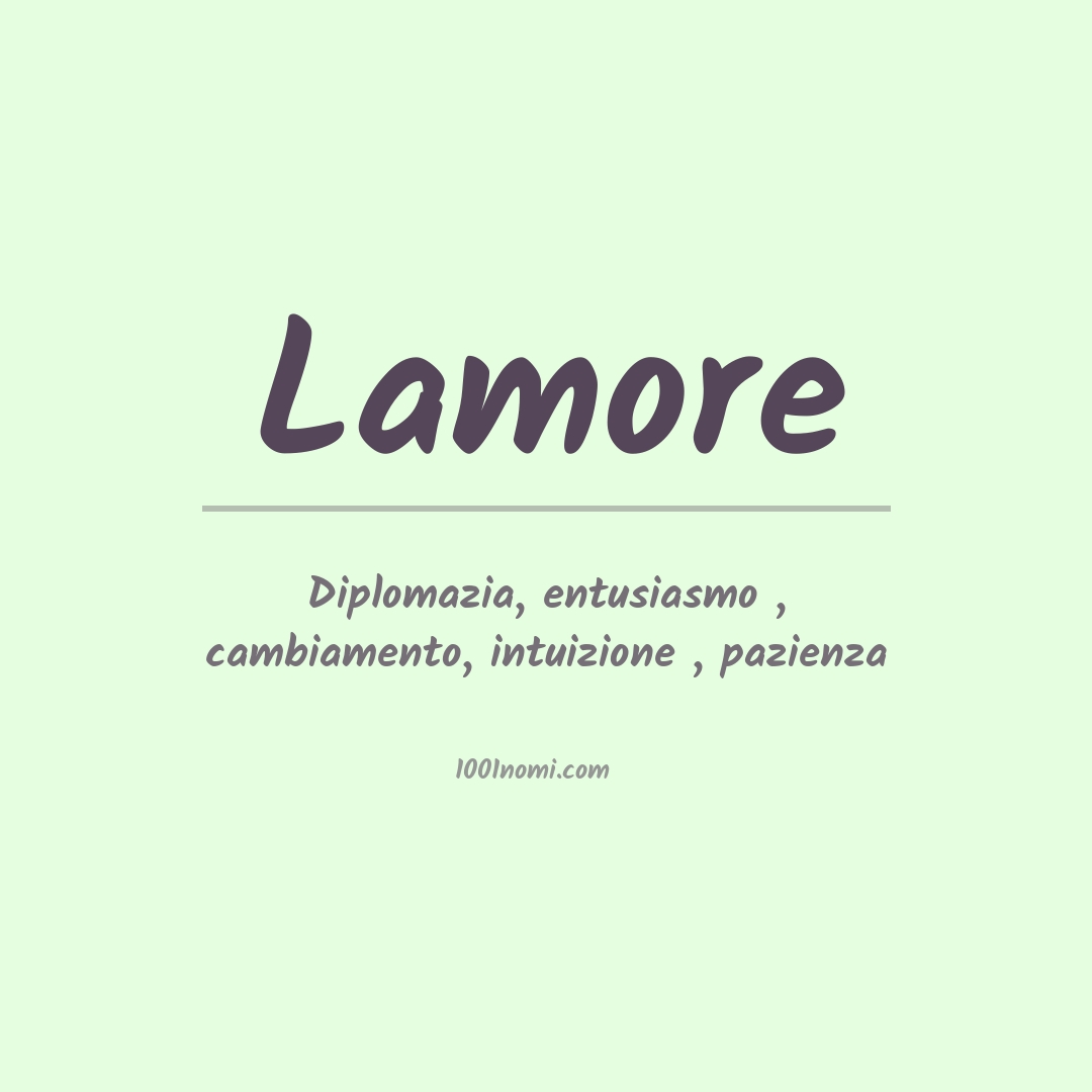 Significato del nome Lamore