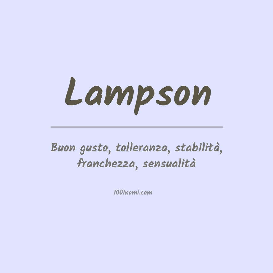 Significato del nome Lampson