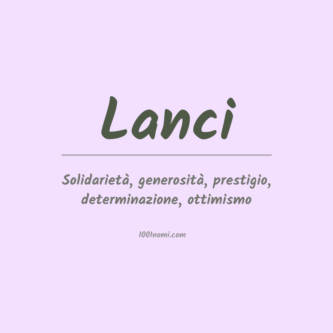 Significato del nome Lanci