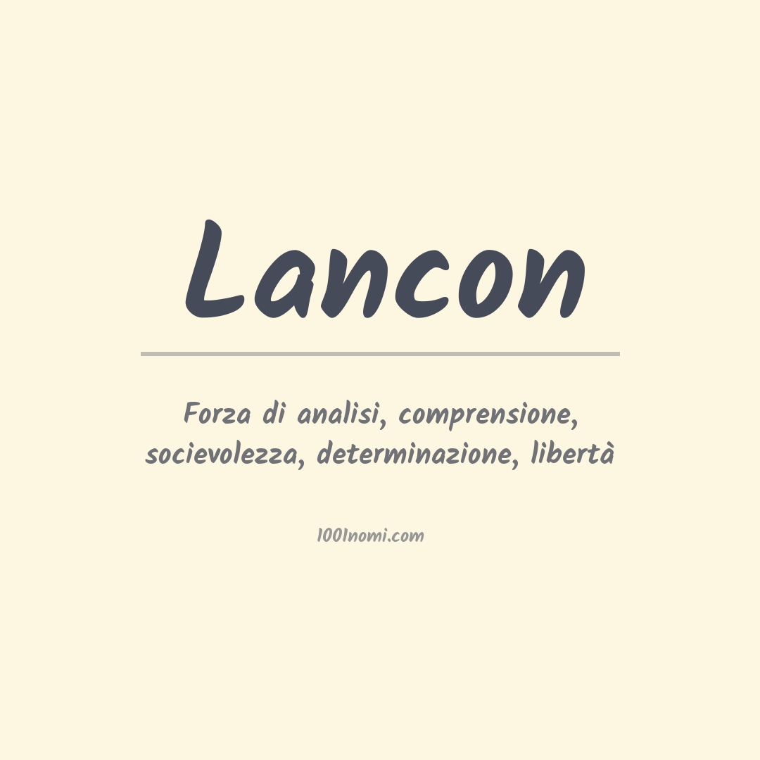 Significato del nome Lancon