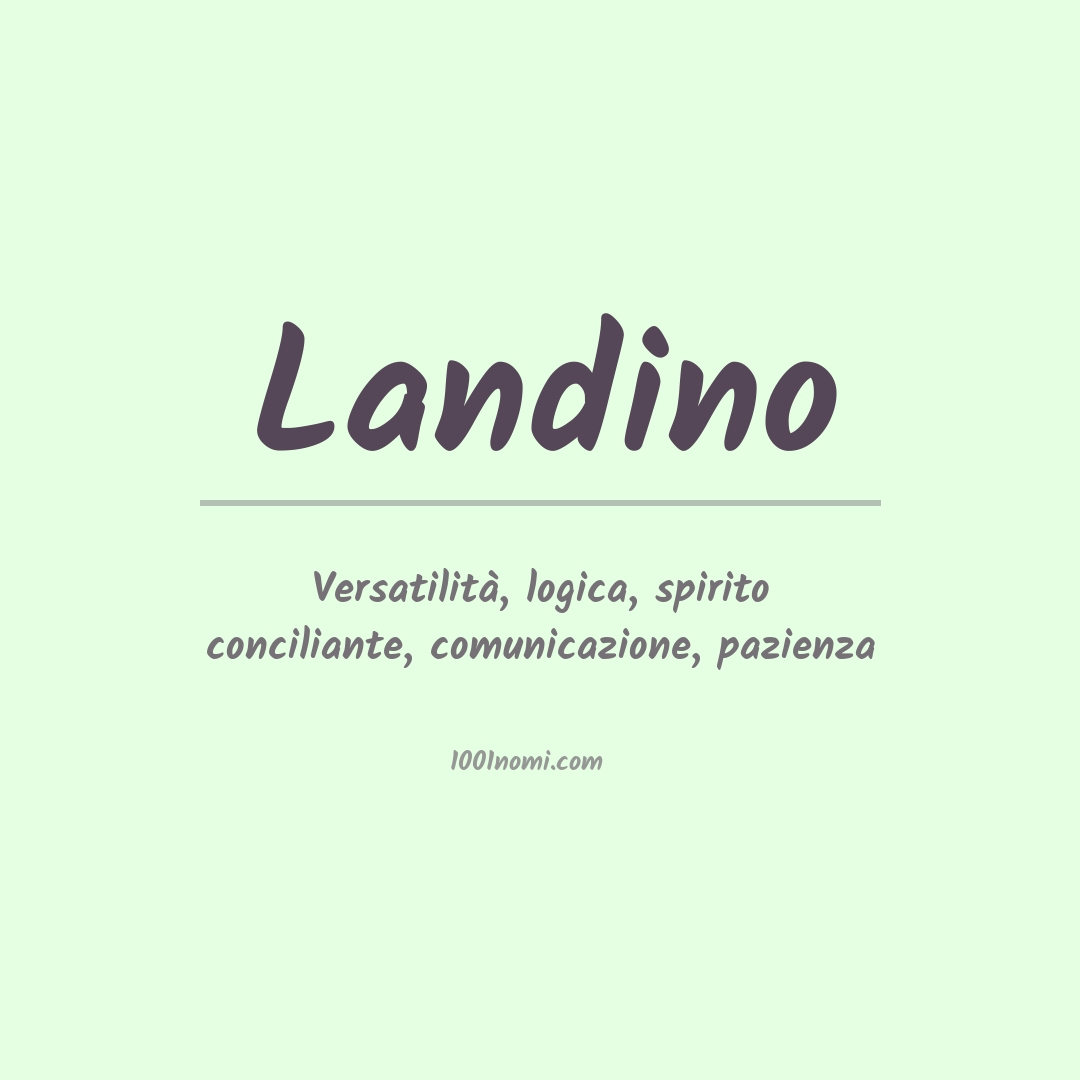 Significato del nome Landino