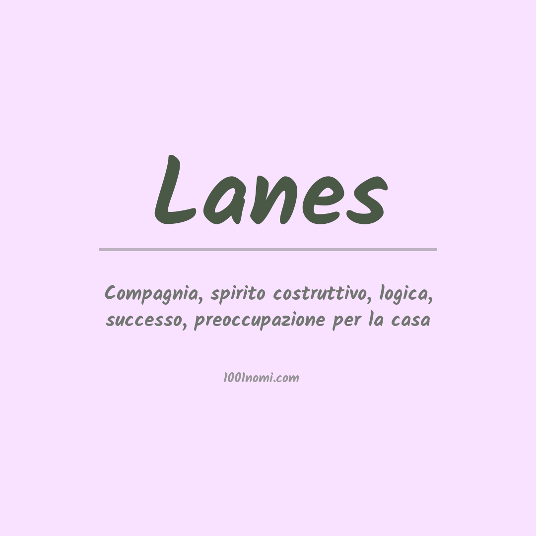 Significato del nome Lanes