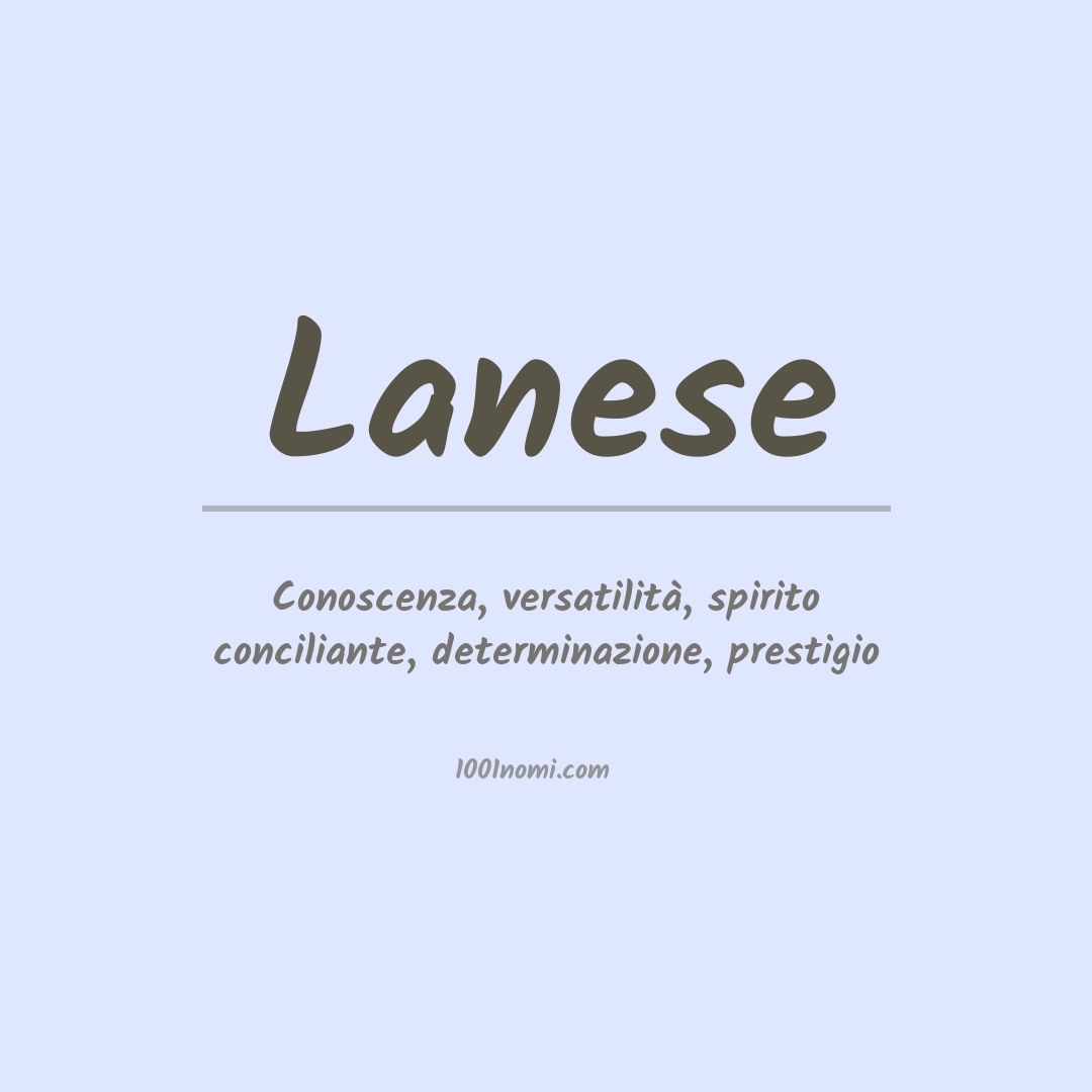 Significato del nome Lanese