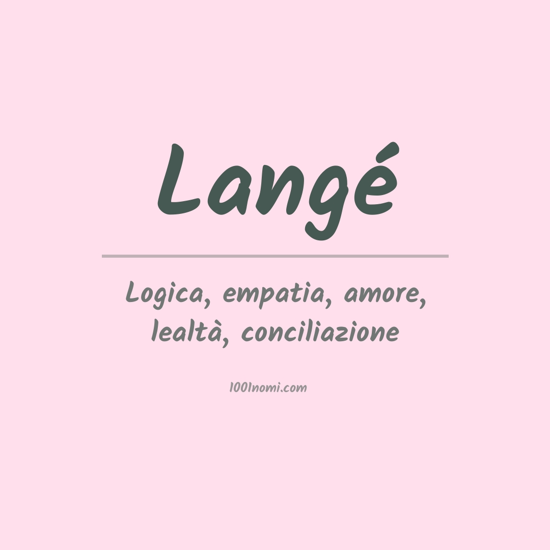 Significato del nome Langé