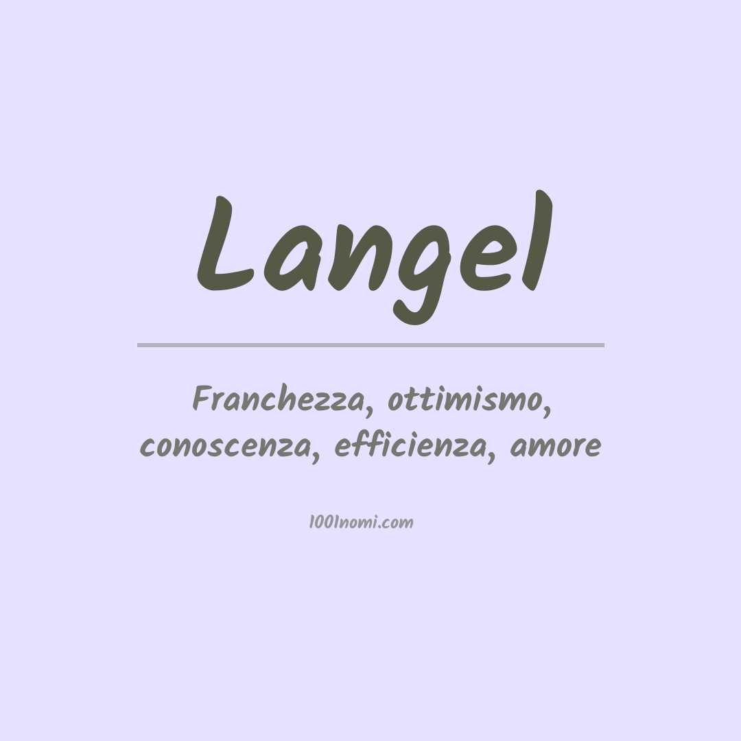 Significato del nome Langel