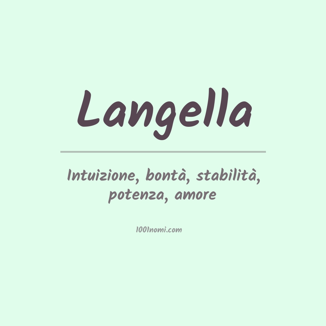 Significato del nome Langella