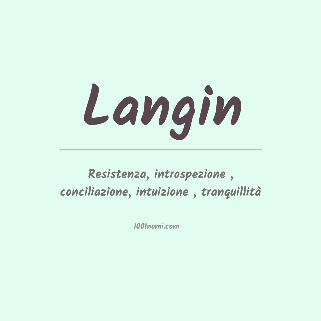 Significato del nome Langin