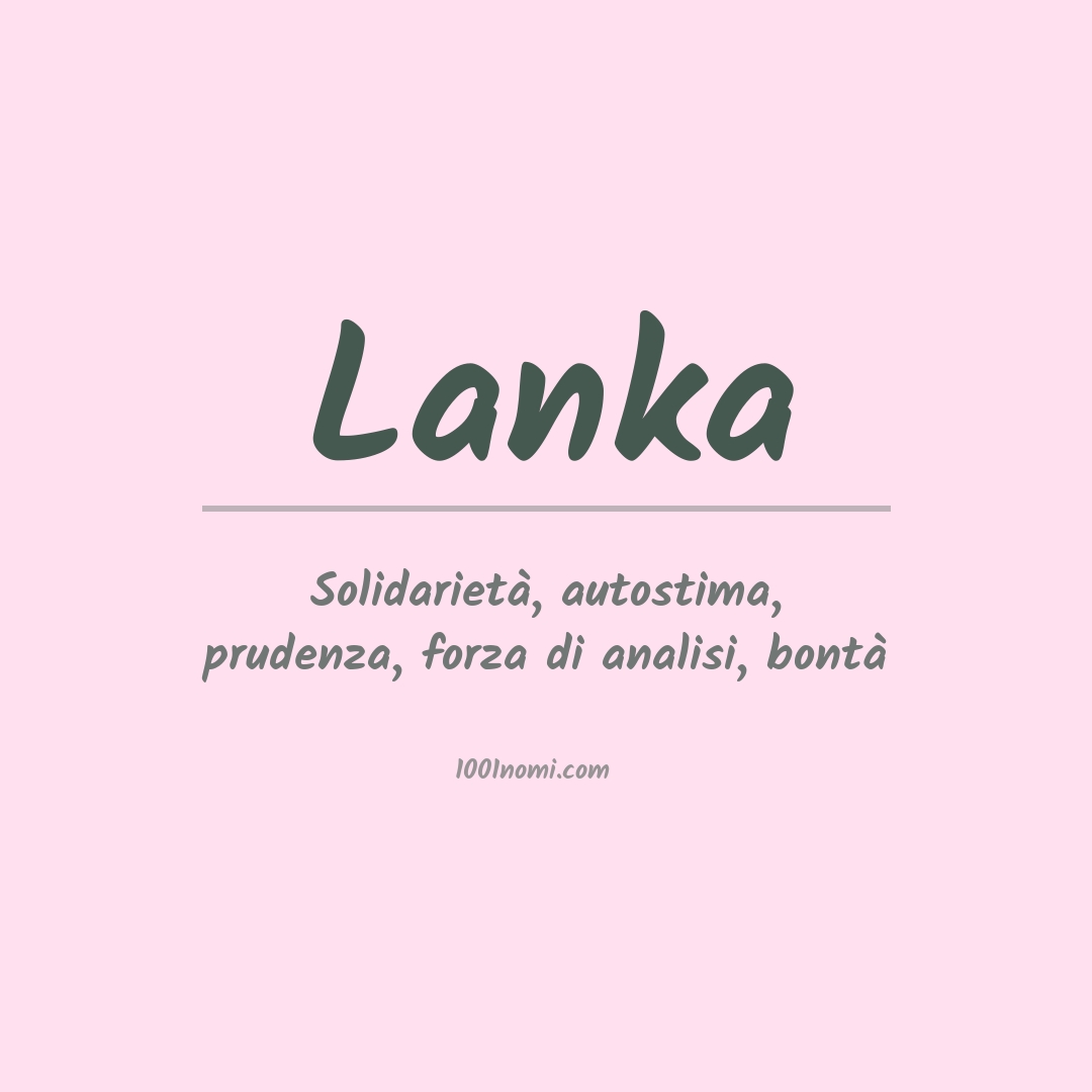 Significato del nome Lanka