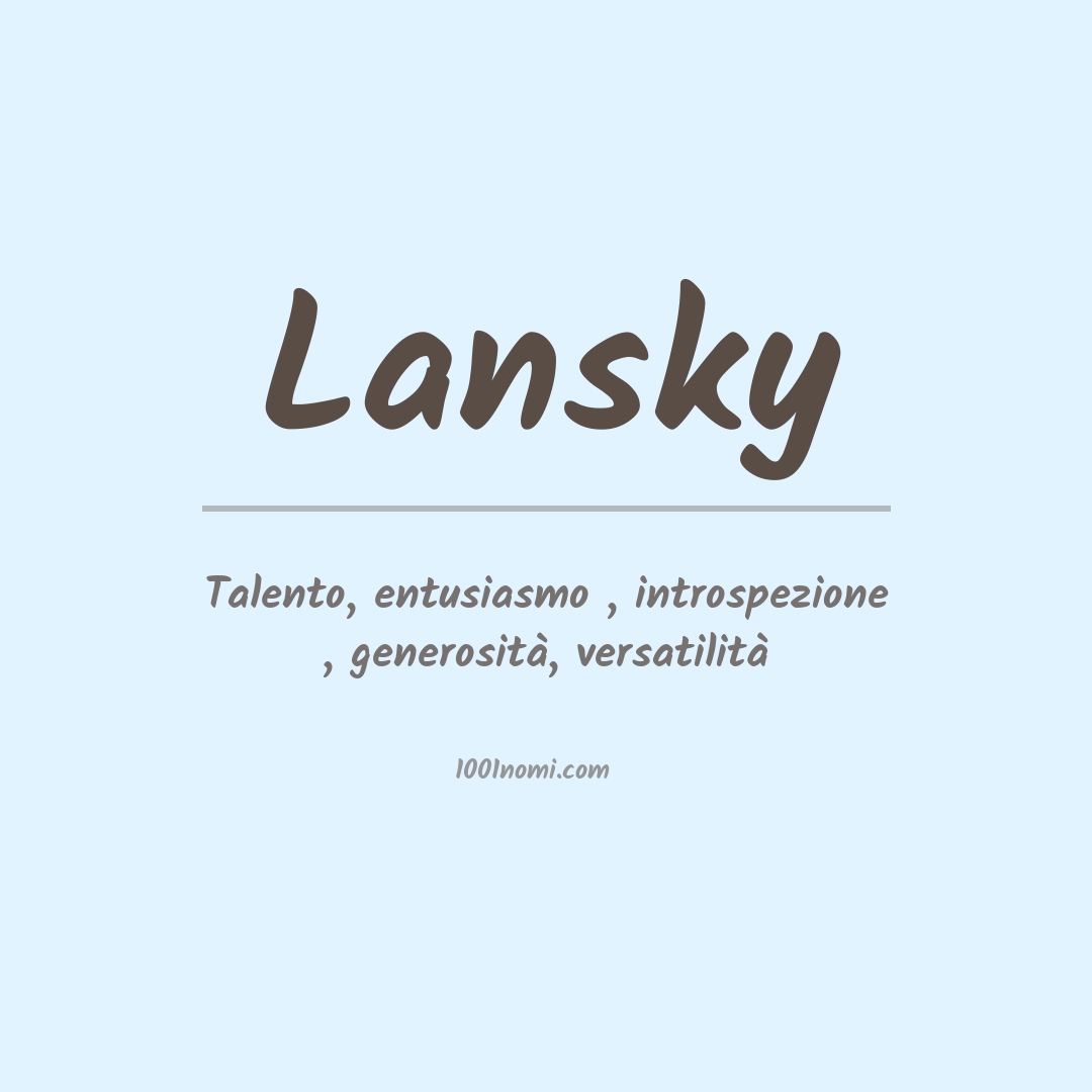 Significato del nome Lansky