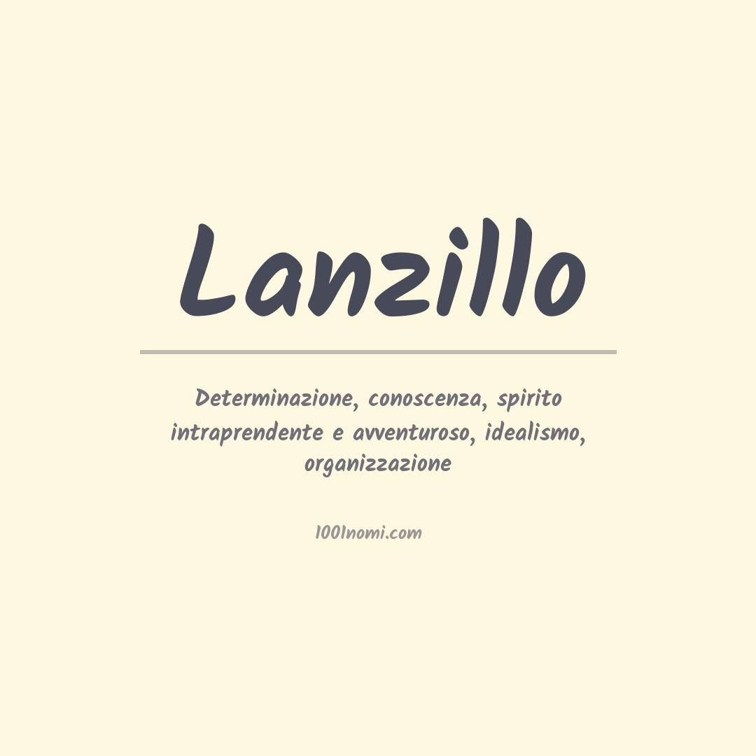 Significato del nome Lanzillo