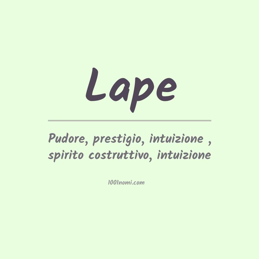 Significato del nome Lape