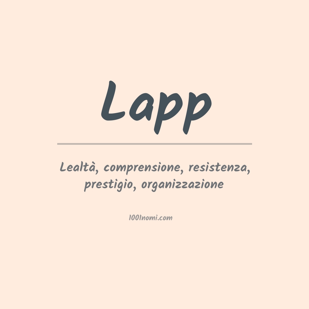 Significato del nome Lapp