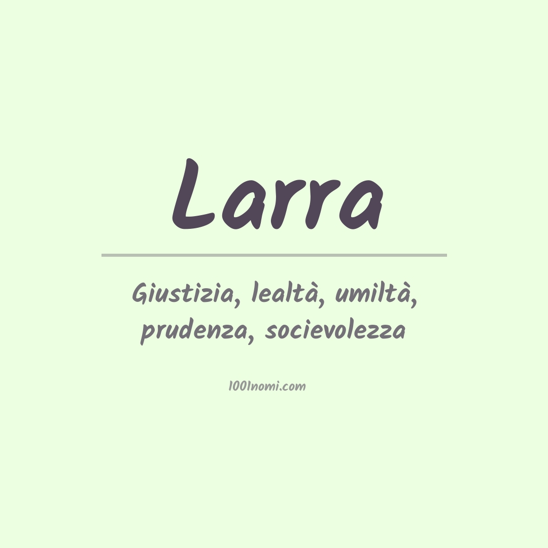 Significato del nome Larra