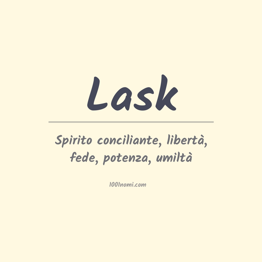 Significato del nome Lask