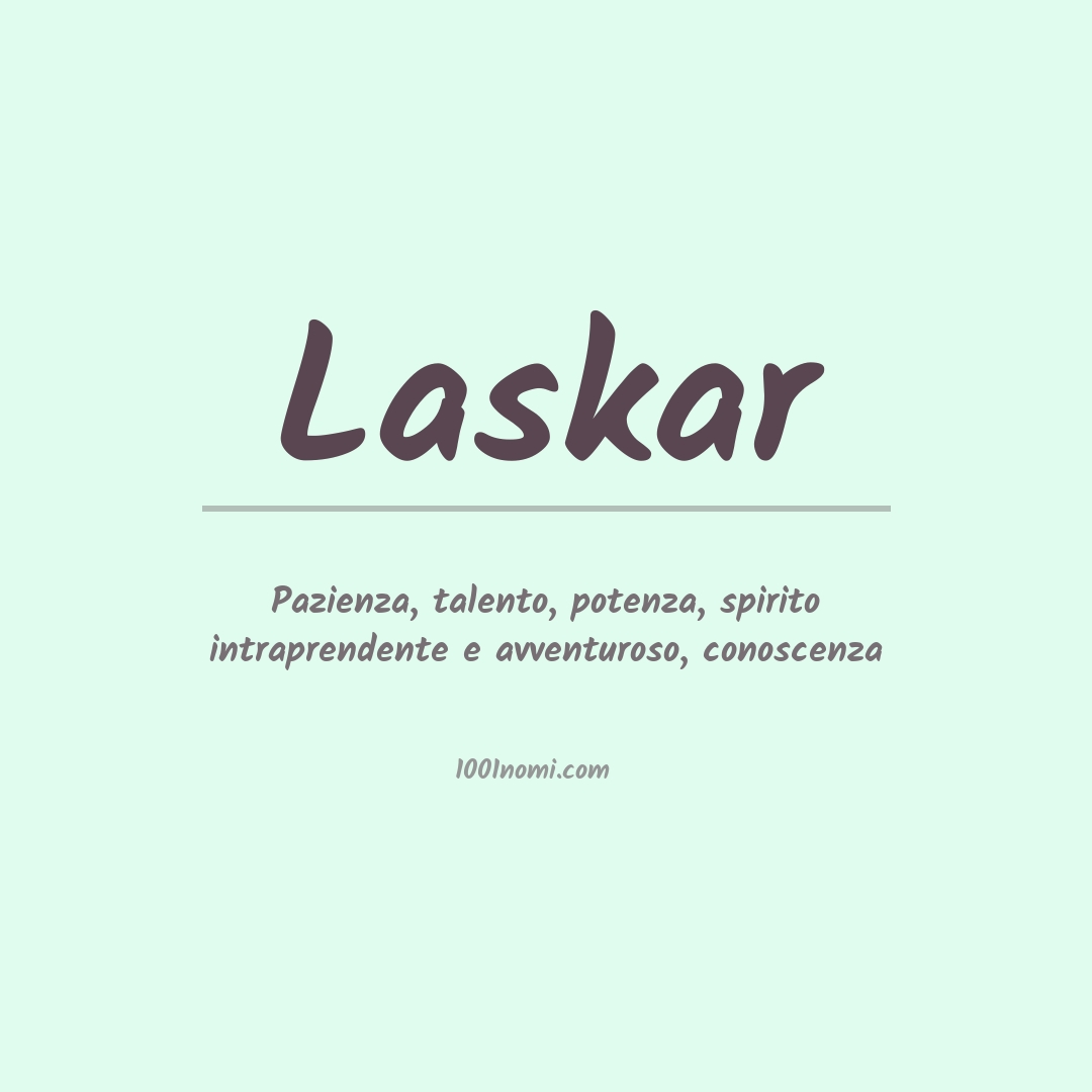 Significato del nome Laskar