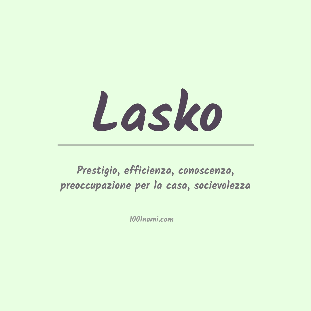 Significato del nome Lasko