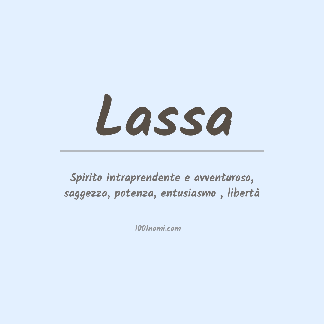 Significato del nome Lassa