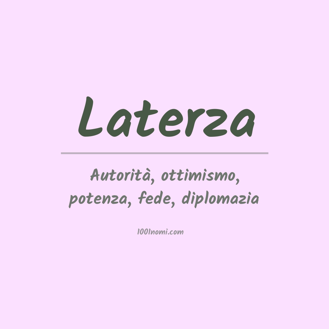 Significato del nome Laterza