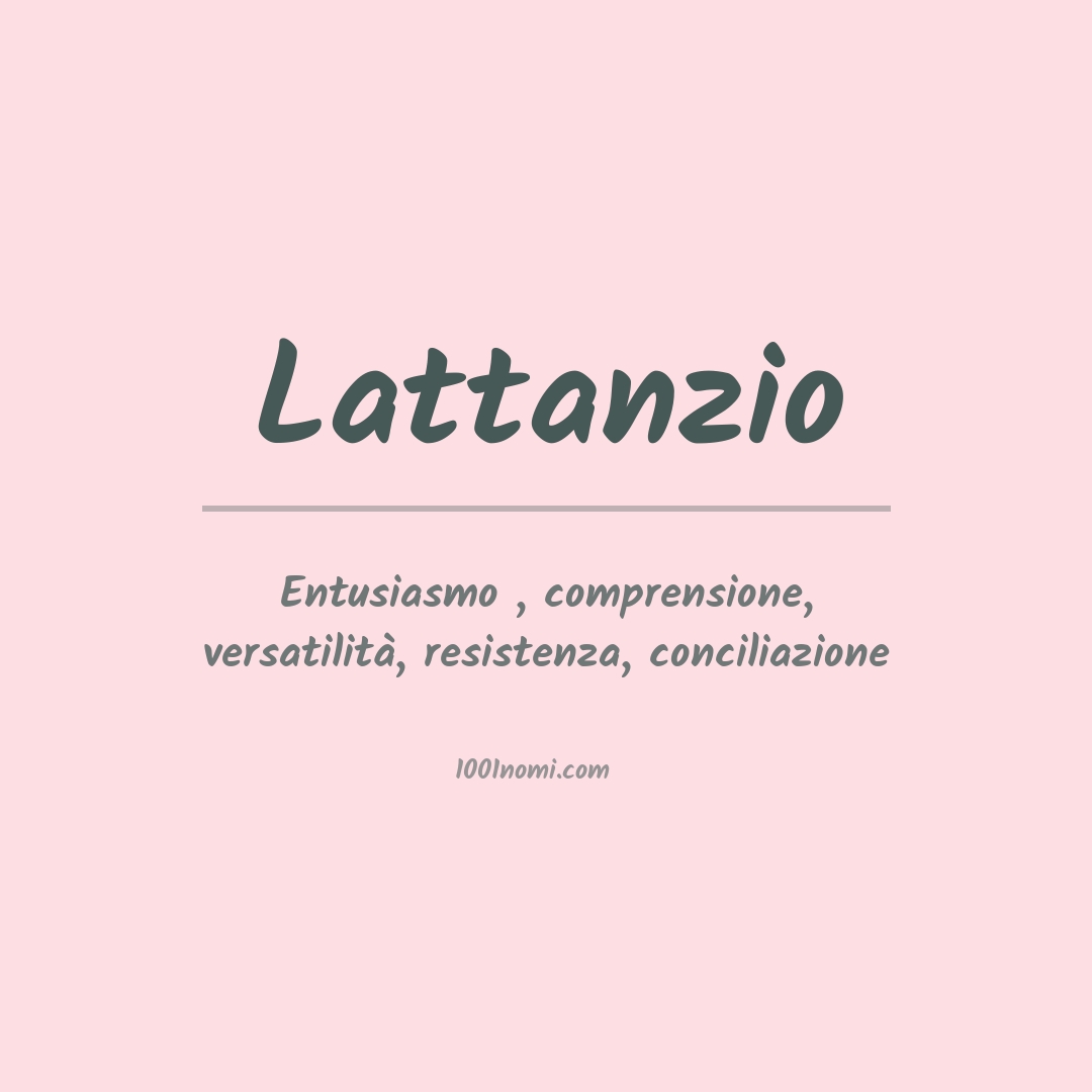 Significato del nome Lattanzio Significato del nome Lattanzio