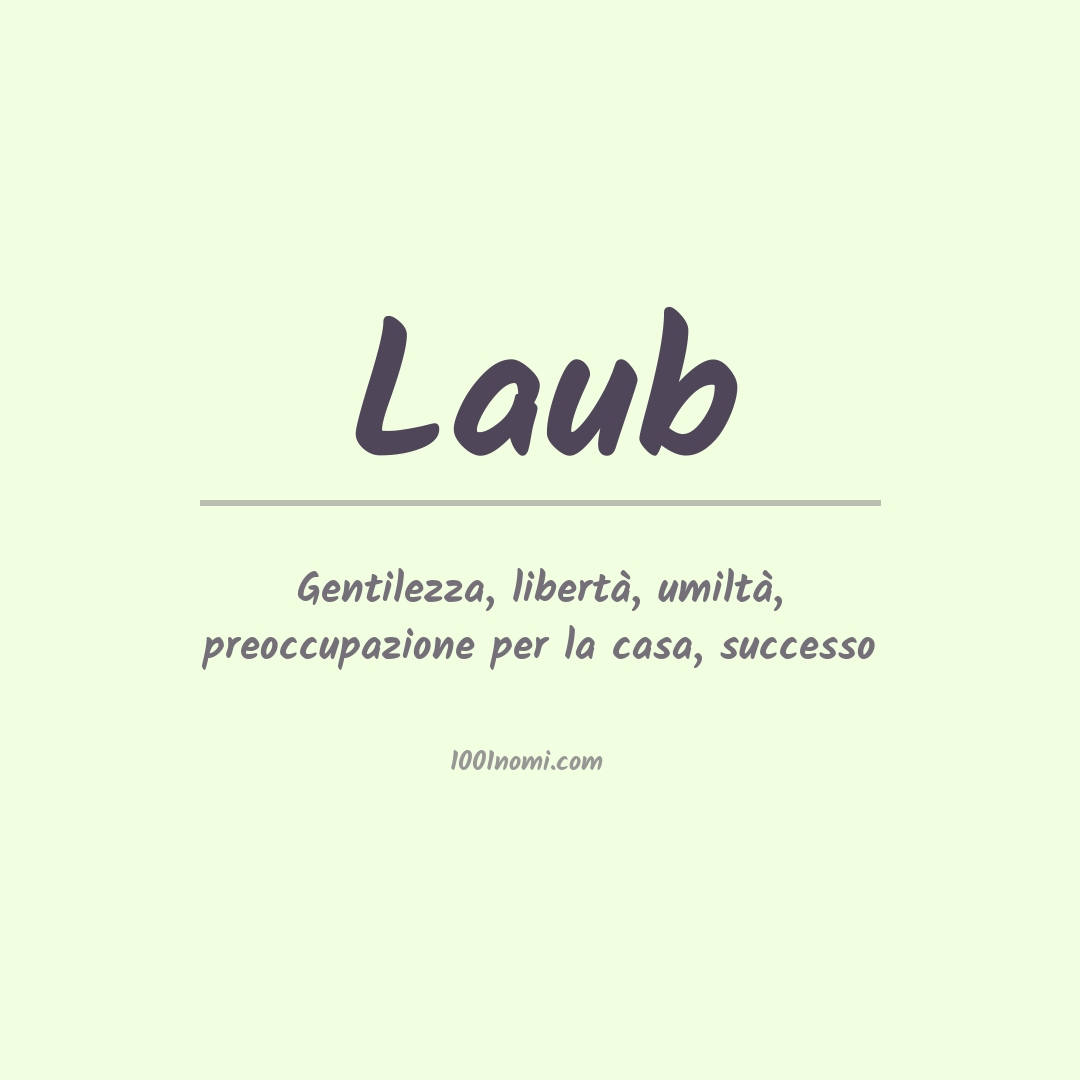 Significato del nome Laub