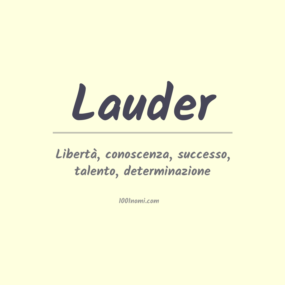 Significato del nome Lauder