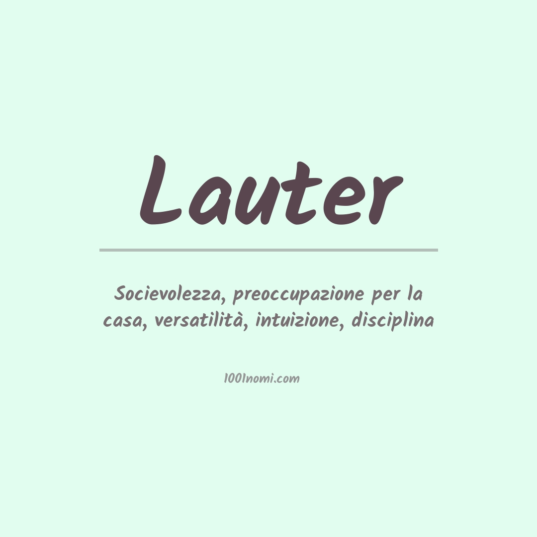 Significato del nome Lauter