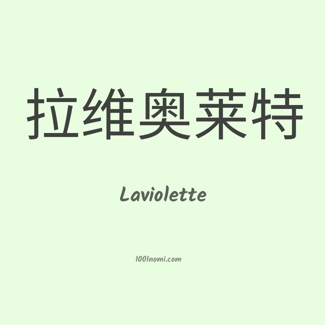 Laviolette in cinese