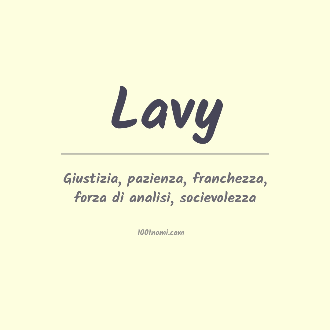 Significato del nome Lavy