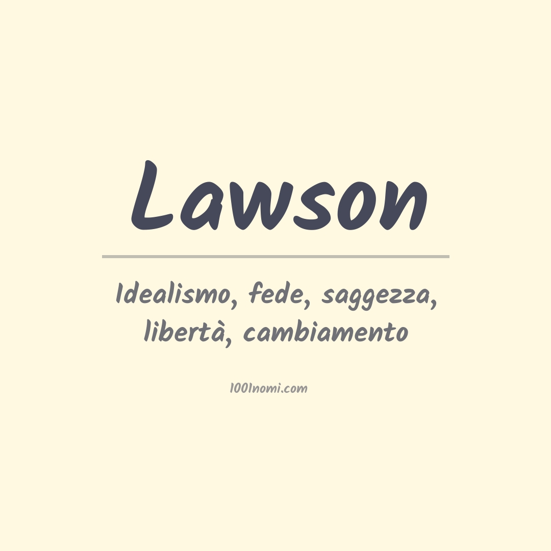 Significato del nome Lawson