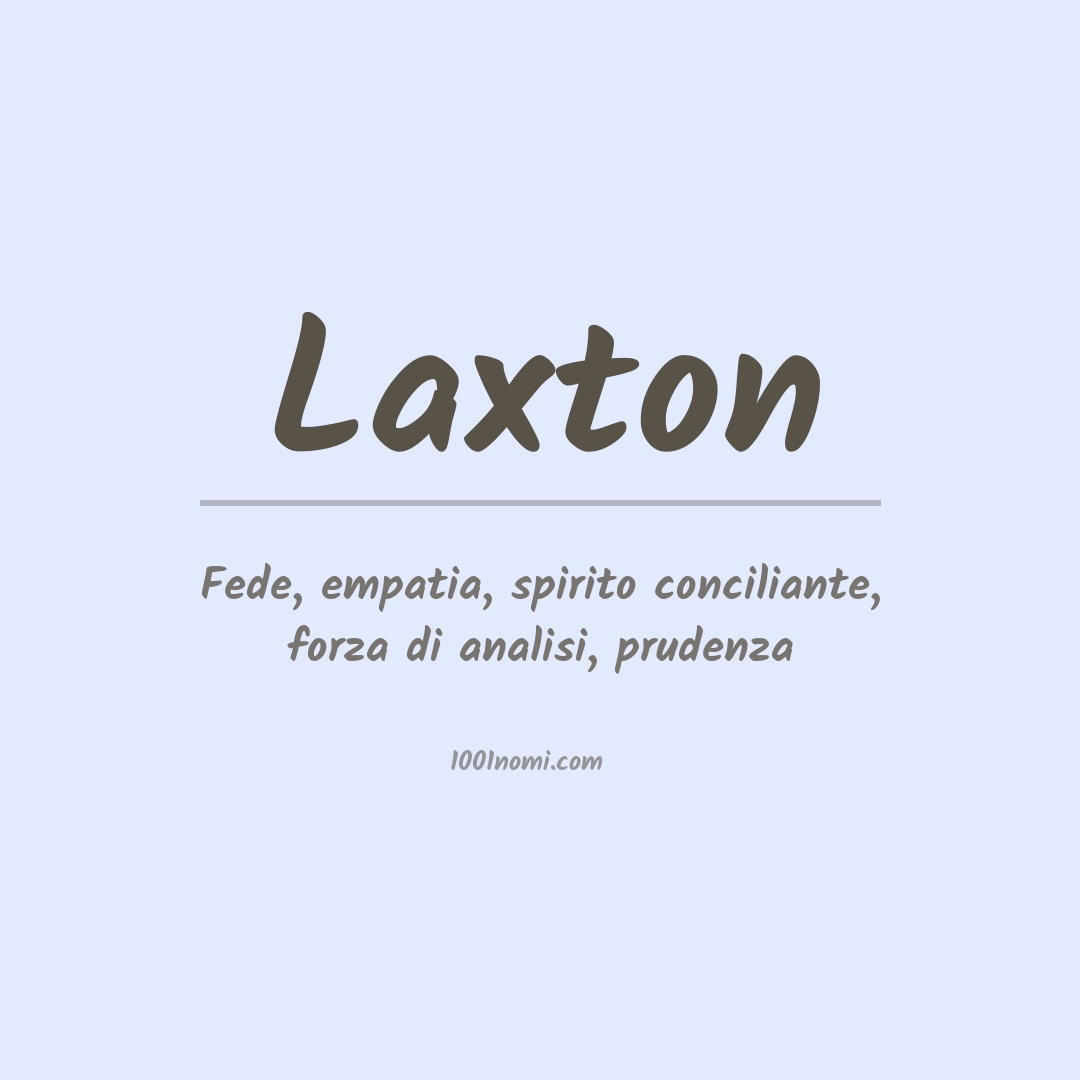 Significato del nome Laxton