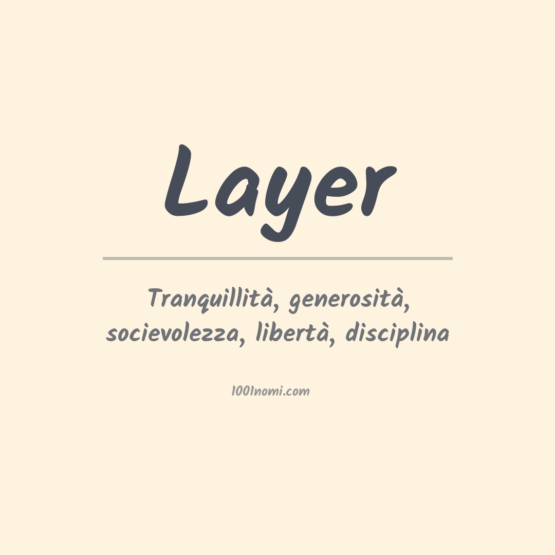 Significato del nome Layer