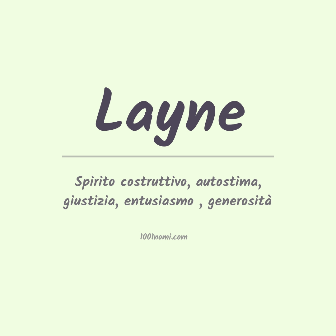 Significato del nome Layne