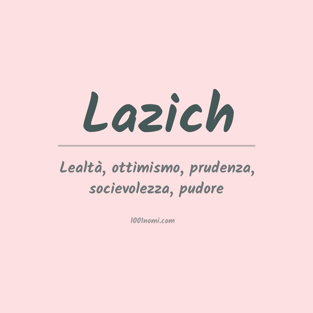 Significato del nome Lazich