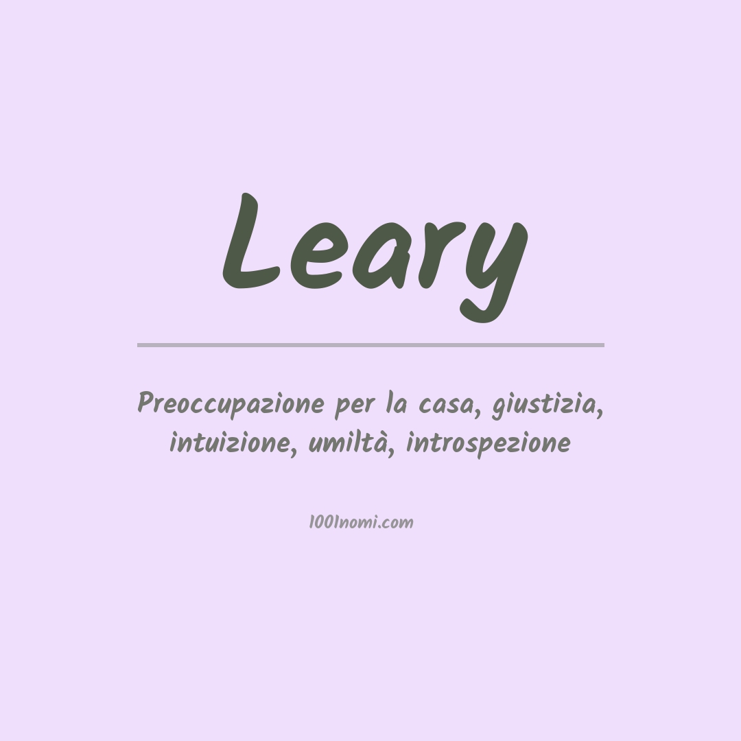 Significato del nome Leary