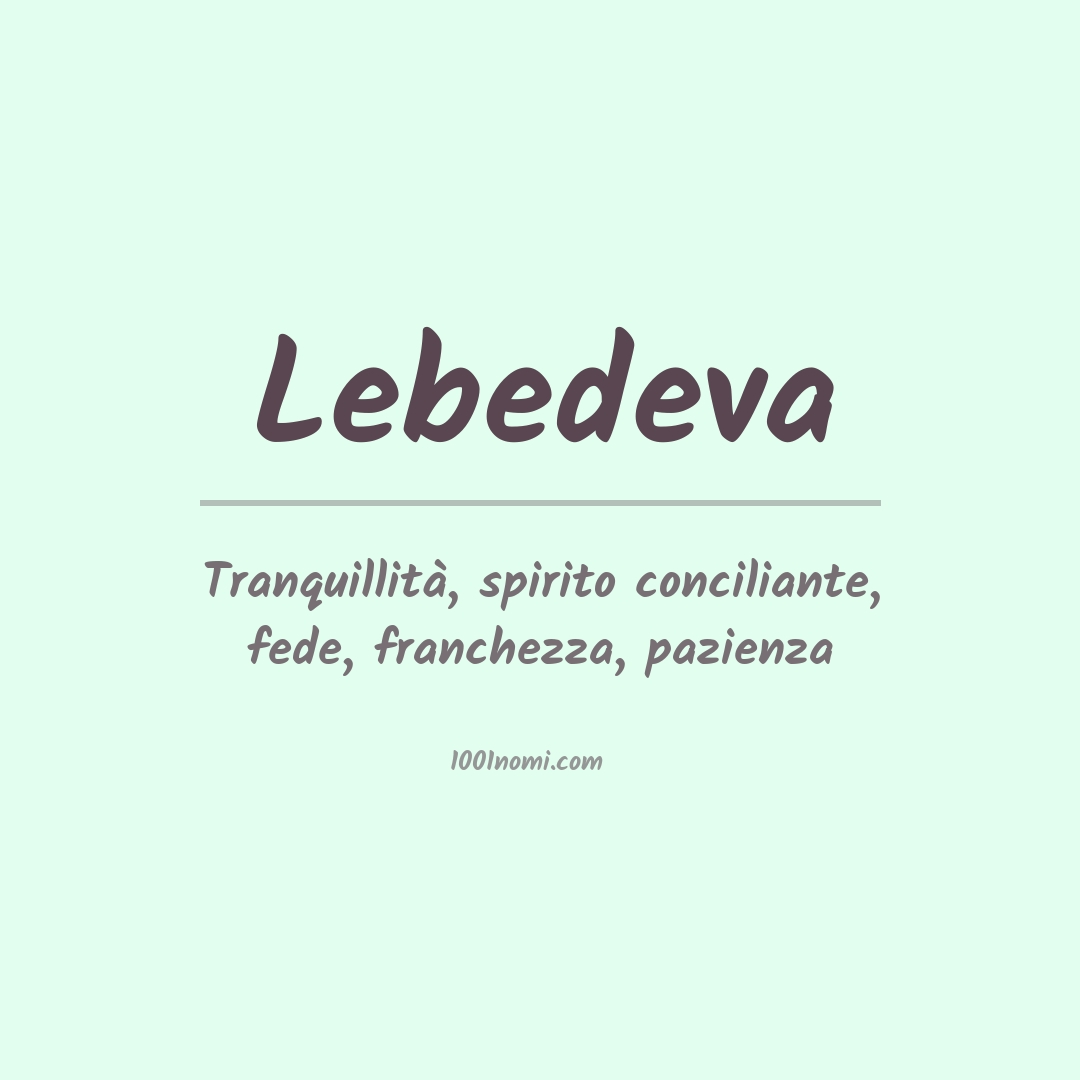 Significato del nome Lebedeva