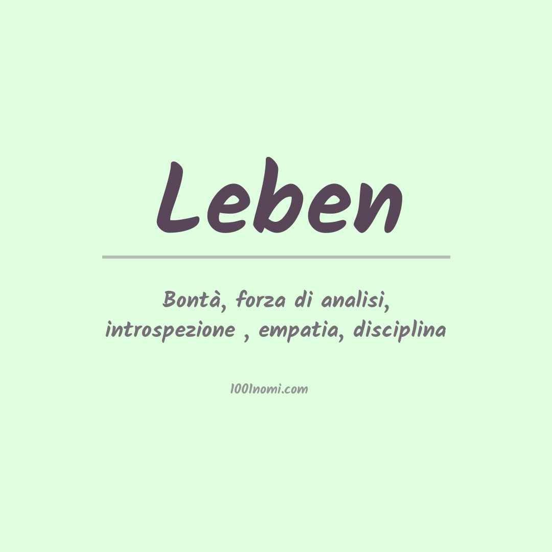 Significato del nome Leben