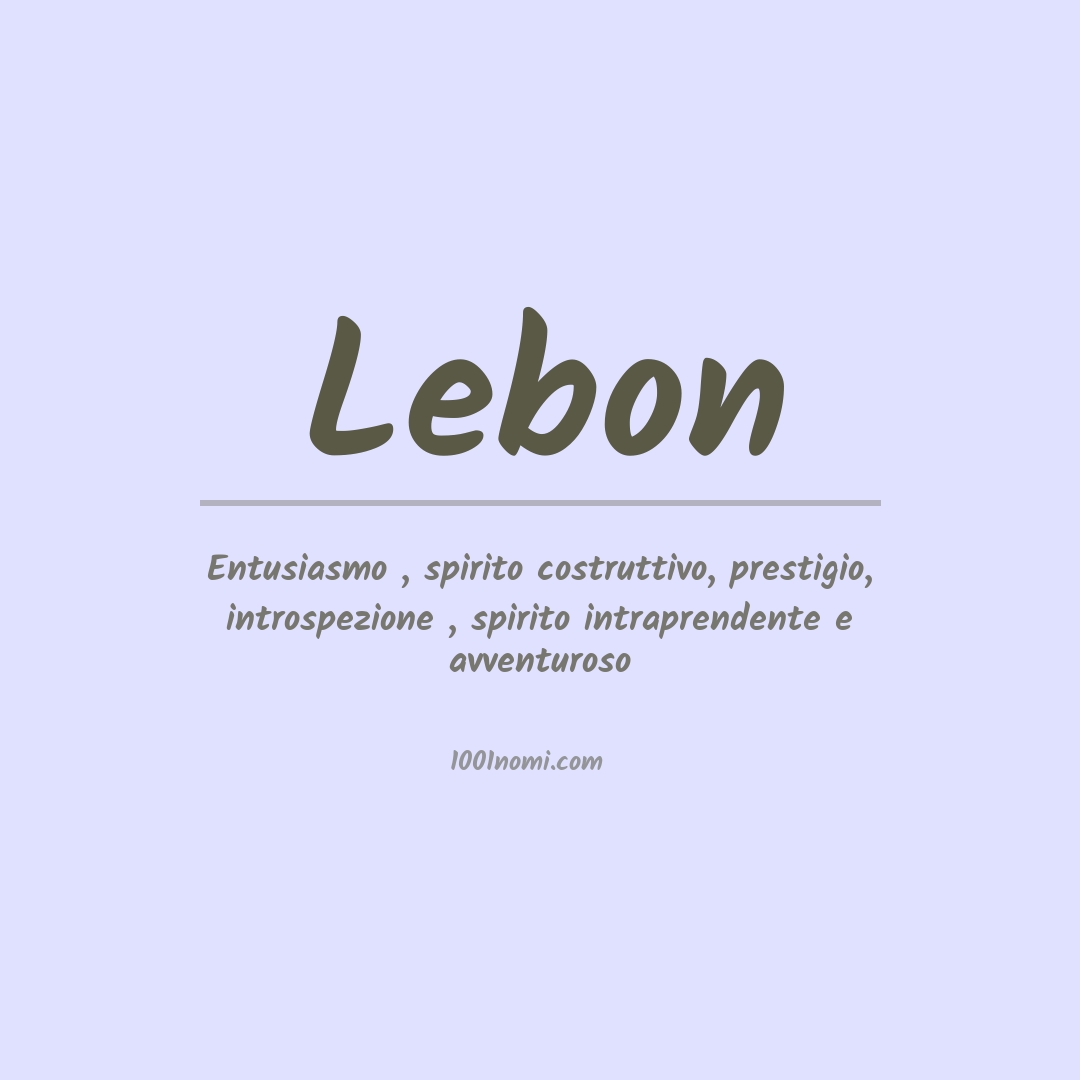 Significato del nome Lebon